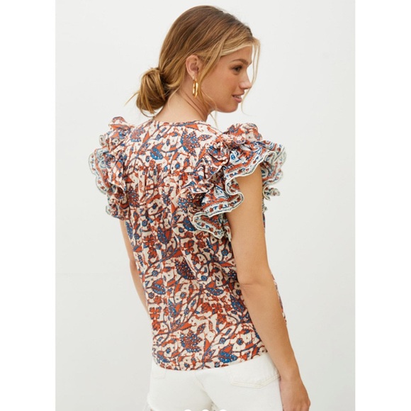 Anthro Love The Label Vineyard Ruffled Top - Picture 4 of 11